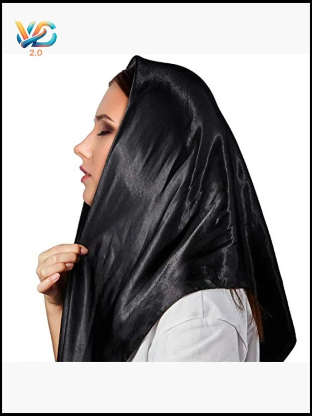 Silky Square Head Scarf 2 Pcs Large Neck Scarf Sleeping Hair Wrapping Satin
